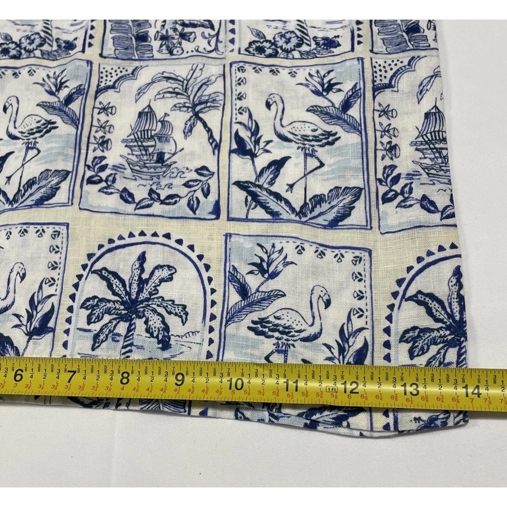 C&C California White & Blue Tile-Print Wide Leg Pants - Picture 5 of 7